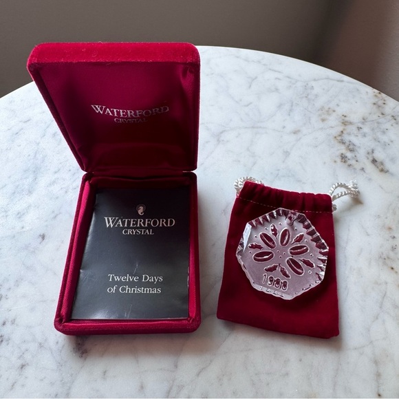 Waterford Crystal 12 Days Of Christmas VTG Etched Glass Ornament - Picture 1 of 3